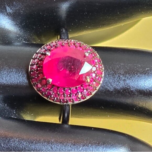 925 Sterling Silver Ring Sz 7.75 with Natural Ruby Gemstone - Picture 8 of 15